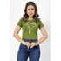 T-shirt Baby Look Camisa Blusa Fé Coração Flor Em Perolas