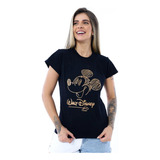 T-shirt Baby Look Feminina - Estampa Mickey Dourado Disney 