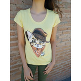 T shirt Bordada Gato