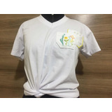 T-shirt Camiseta Feminina Bordada A Mão Branca Tam Pp