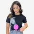 T Shirt Feminina 100%algodão Blusa Baby Look Estampa Da Moda