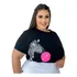 T Shirt Feminina Plus Size Algodão Estampada Confortável 