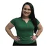 T-shirt Feminino Blusa Bata Manga Curta Plus Size Botão 