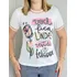 T-shirt Macia Feminina Estampada Gola Redonda Com Elastano