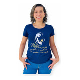 T-shirt Mães Que Oram Pelos Filhos Oração Mãe Orante Azul