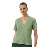 T shirt Suede Decote