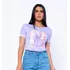 T-shirt Viscolycra Estampada 3d Com Pedraria Brilhante