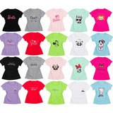 T shirts Blusinha Feminina Infantil Juvenil Kit 10 Pecas