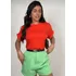 T-shirts Lisa Blusa Feminina Casual Manga Curta Dobrada Moda