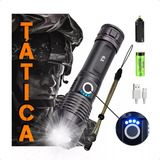 T9 Lanterna Tática Led Recarregável A Mais Potente Zoom Xhp Luz Branco Acompanha Cabo Usb c Bateria Adaptador De Pilha