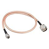 TA VIGOR Cabo Coaxial RF RG142 60 Cm 2 Pés RG142 Cabo Coaxial 50 Ohm Com Conectores Macho N Para Mini UHF Macho Baixa Perda N Macho Para Mini UHF Macho Cabo Coaxial Antena De Rádio Jumper De