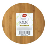 Tábua De Bambu Giratória Redonda Para Frios Petisqueira