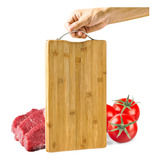 Tabua De Carne Para Churrasco Grande Bambu Alça 34x24