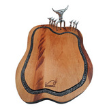 Tábua De Churrasco Garfo Tridente E Petiscos Damascus Design