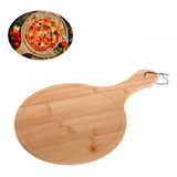 Tábua De Corte Bambu Com Alça Servir Carne Churrasco Pizza
