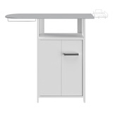 Tábua De Passar Roupa Mesa Passadeira Com Armário Cabideiro Cor Branco