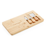 Tábua De Petiscos Bambu Com Facas Premium Mek Bites