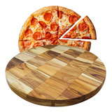 Tabua De Pizza Redonda Grande 32cm Frios Teca Premium