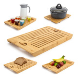 Tabua Para Pães Migalheira 3 Em 1 Bandeja Grade Bambu