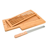 Tábua Para Pães Migalheira Com Faca Bambu Ecokitchen Mimo