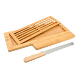 Tábua Para Pães Migalheira Com Faca Em Bambu Mimo Style