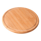 Tábua Pizza Cortar E Servir Redonda De Bambu Welf 35cm