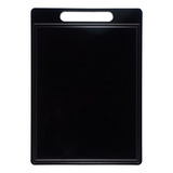 Tábua Placa De Corte Profissional Polietileno Canal 25x35cm Cor Preta