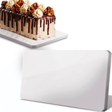 Tabuleiro Cake Board Retangular Par Bolo Em Mdf Branco 50x35