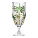  Taça 450ml Para Água Suco Drink De Cristal Palm Tree Wolff