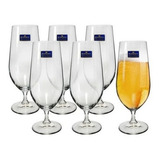 Taça Cerveja Chop Cristal Bohemia 380ml Jogo 6 Unid Cor Transparente