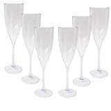 Taça Champanhe Espumante Acrílico 180ml Transparente Festas Comemorações Eventos Premium 6 