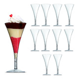 Taça Cone Sobremesa Festa 13x5 3cm Acrilico Pacote C 10 Pçs