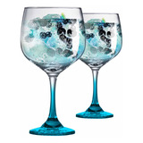 Taça De Vidro Taça Com Cor Degrade Azul Taça Para Gin 650ml 2 Peças