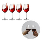 Taça De Vinho Cristal Vinho Tinto Agua 365ml 4 Unidades