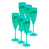 Taça Espumante 50pçs Acrilico Cristal Premium 170ml Neoplas Cor Azul celeste