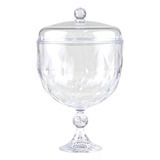 Taça Para Pavê Sobremesa Acrílico 1250ml Com Tampa Diamante Cor Transparente
