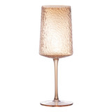 Taça Vinho Em Cristal Martelado Petra Ambar 600 Ml 1 Unid Lyor 2846