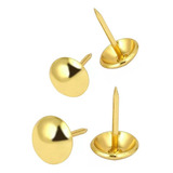 Tachinha Percevejo Latonado Dourado Com 100 Pecas 11x10mm