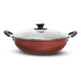 Tacho Paella 30cm Pra Moqueca Risoto Com Tampa De Vidro Casa