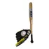 Taco Beisebol Madeira + Luva + Bola + Bolsa Juvenil 62cm