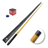 Taco De Sinuca Inteiriço Marfim Profissional Giz Master Cor Metal Preto