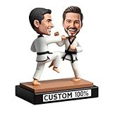 Taekwondo Sparring Duo Bobbleheads Feito à Mão A Partir De Foto Para Treinadores De Karatê Reconhecimento Dedicação De Ensino Perfeito Para Decoração De Escritório Token Exclusivo