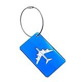 Tag De Mala De Aluminio Com Alça De Aço Etiqueta Para Identificação De Bagagem Avião Azul 