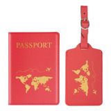 Tag Mala Viagem Couro Plutônio Capa De Passaporte Vermelho