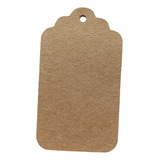 Tag Papel Kraft Retangular Ondulado Com Cordão 100 Unid