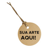 Tag Personalizada Kraft Redondo 5cm Cor Cordão 100 Unidades