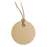 Tag Personalizada Kraft Redondo 5cm Cor Cordão 100 Unidades