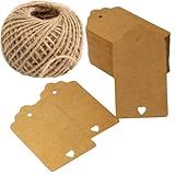 Tags Etiquetas Em Papel Kraft 1 Coração 9x5 Com Fio De Juta Para Casamento Festa Natal E Presentes Artesanato E Decoração Rústica Sustentável 100 Unidades
