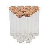 TAI DIAN Frascos De Vidro De 30 X 100 Mm 50 Ml Frascos De Ensaio Com Rolha De Cortiça Frascos Transparentes De Vidro Vazio 12 Peças 12 50 Ml 30 X 100 Mm 
