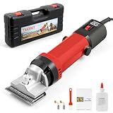 TAKEKIT Kit De Tosquiadeira Elétrica Profissional Para Animais- Para Cavalos- Equinos- Cabras- Pôneis- Gado E Animais De Pelagem Grande E Grossa- 6 Velocidades- Grande Aparador De Corte De Cabelo Para